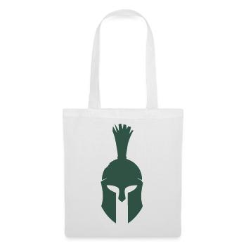 Spartanischer Helm Minimalist - Stoffbeutel - Weiß - Vorne