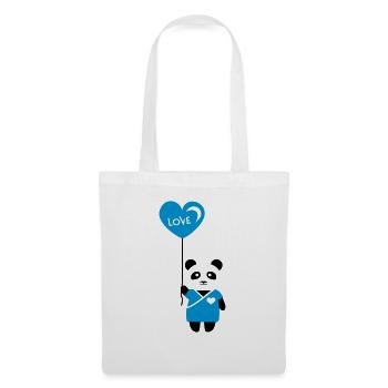 Pärchenshirt "Panda" Junge - Stoffbeutel - Weiß - Vorne