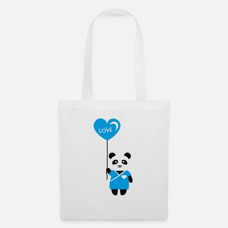 Pärchenshirt "Panda" Junge - Stoffbeutel - Weiß