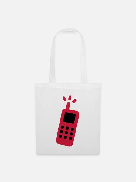 phone cellphone cell phone landline - Tote Bag - white
