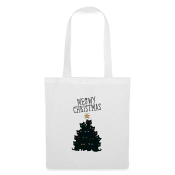 Meowy Christmas - Cat Christmas Tree - Tote Bag - white - Front
