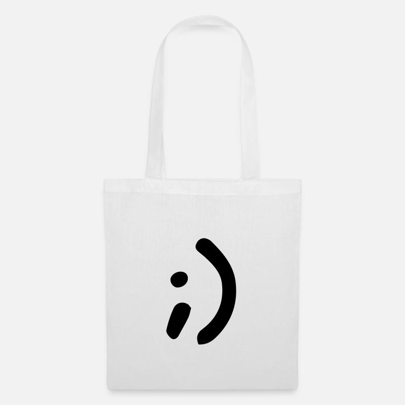 Zwinkersmiley - Tote Bag - white