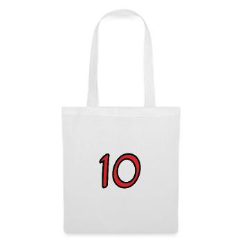 10. 10 ANS. 10e ANNIVERSAIRE. ANNIVERSAIRE 10 ANS. - Sac en tissu - blanc - Devant