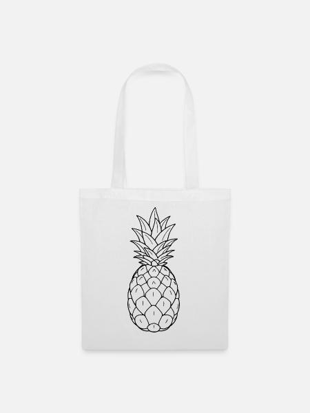 Minimalistic Pineapple - Stoffbeutel - Weiß