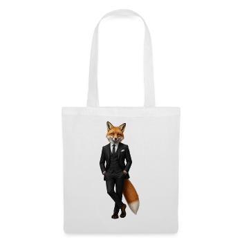 Eleganter Fuchs im schwarzen Smoking - Stoffbeutel - Weiß - Vorne