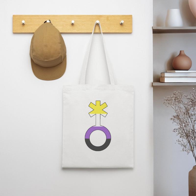 Non-binary symbol non-binary non-binary gender Tote Bag