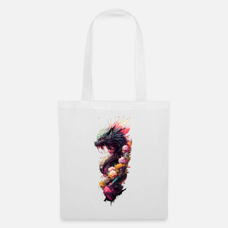 Japanischer Drache - Stoffbeutel - Weiß