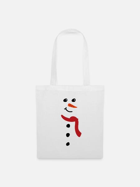 Fröhlicher Schneemann - Stoffbeutel - Weiß