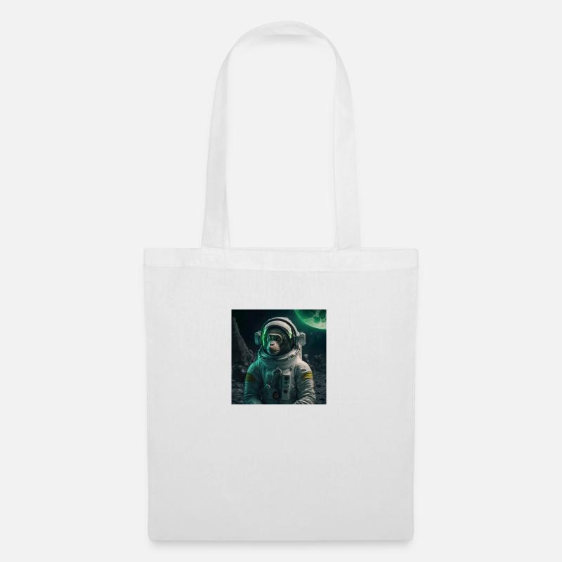 Astonaut monkey (small design) - Tote Bag - white