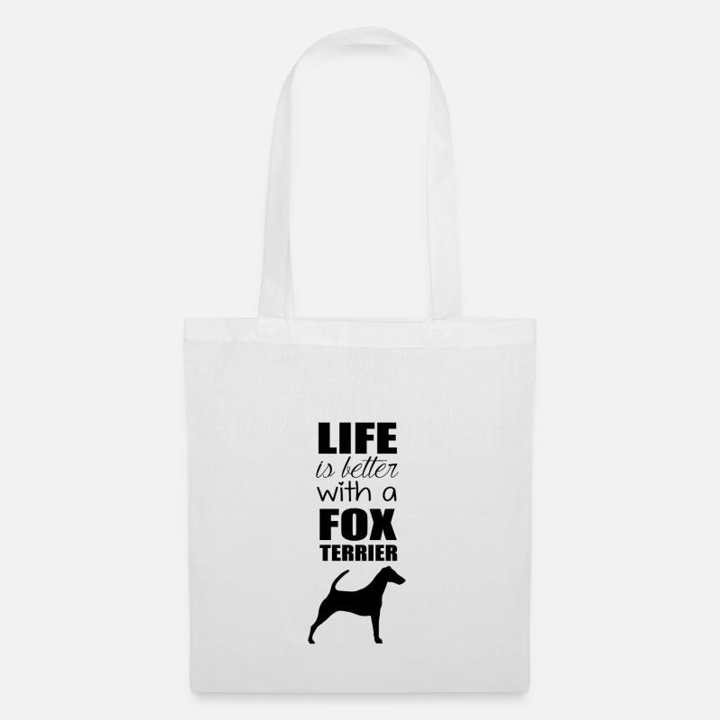 FOX TERRIER BLACK - Tote Bag - white
