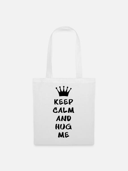 KEEP CALM AND HUG ME - Stoffbeutel - Weiß