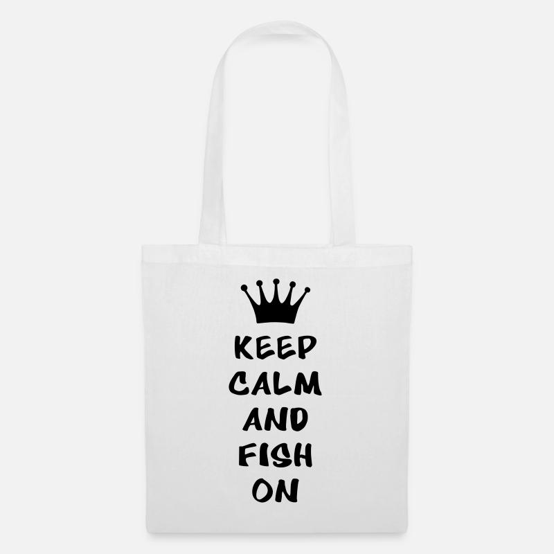 Keep calm and fish on - Stoffbeutel - Weiß