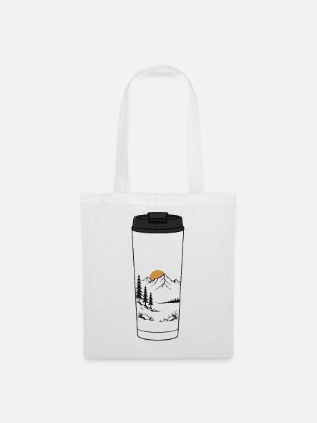 Kaffeebecher Sonnenaufgang - Stoffbeutel - Weiß