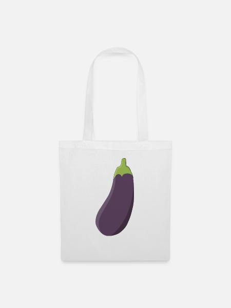 Aubergine - Stoffbeutel - Weiß