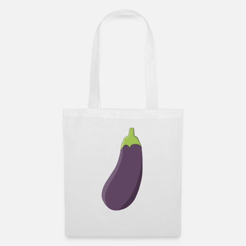 Aubergine - Stoffbeutel - Weiß