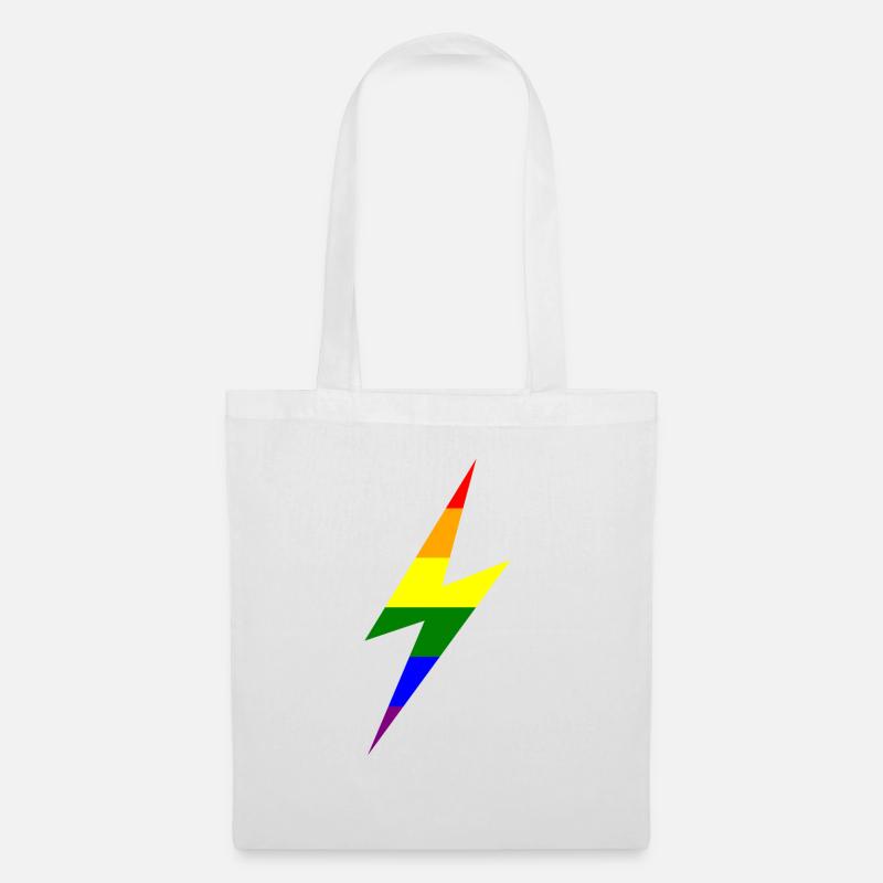 Rainbow Lightning Bolt - Tote Bag - white