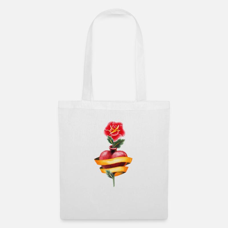 Rose - Stoffbeutel - Weiß