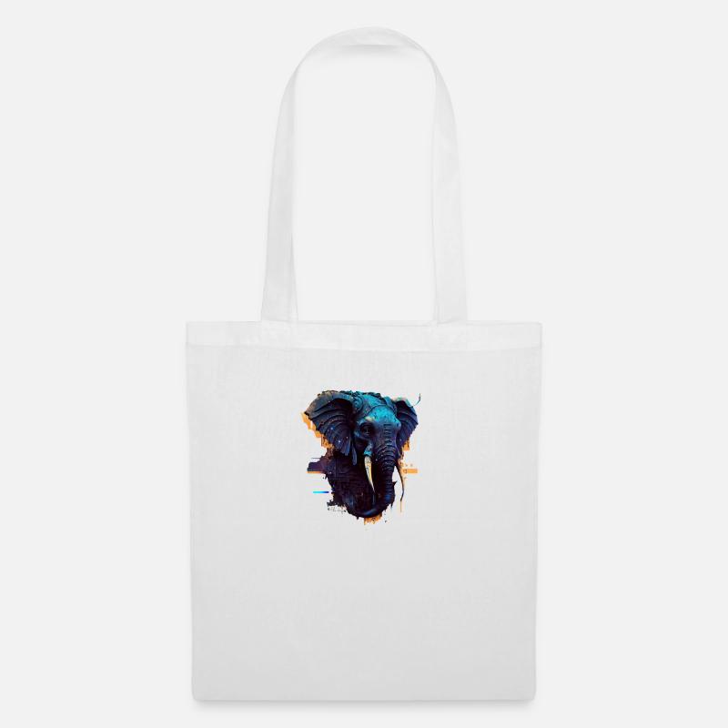 Cyber Elephant - Stoffbeutel - Weiß
