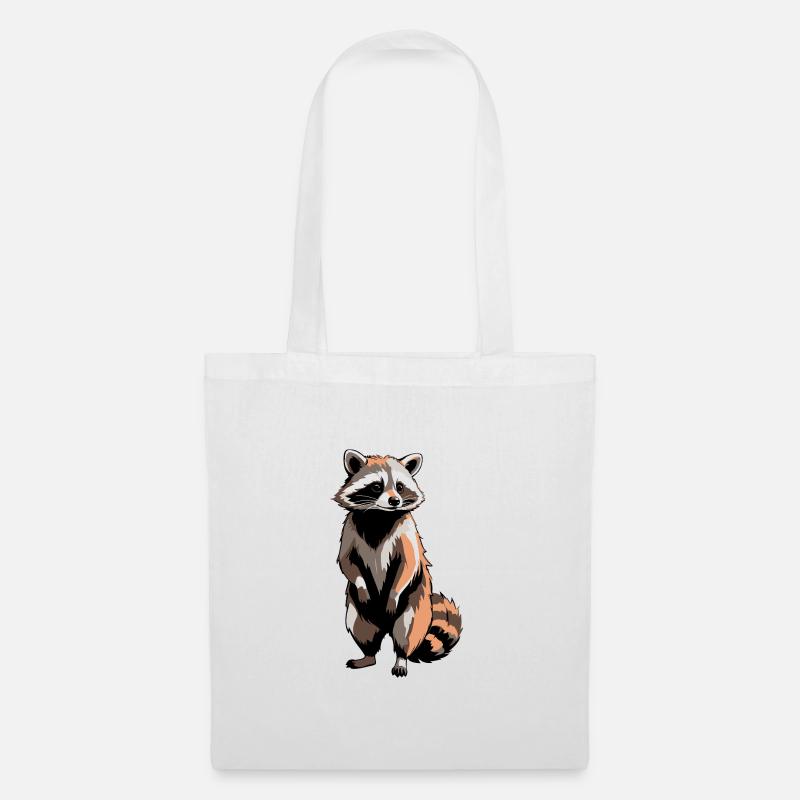 Waschbär - Cute Animal Sticker - Stoffbeutel - Weiß