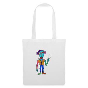 Créature cubiste colorée avec une cigarette - Sac en tissu - blanc - Devant