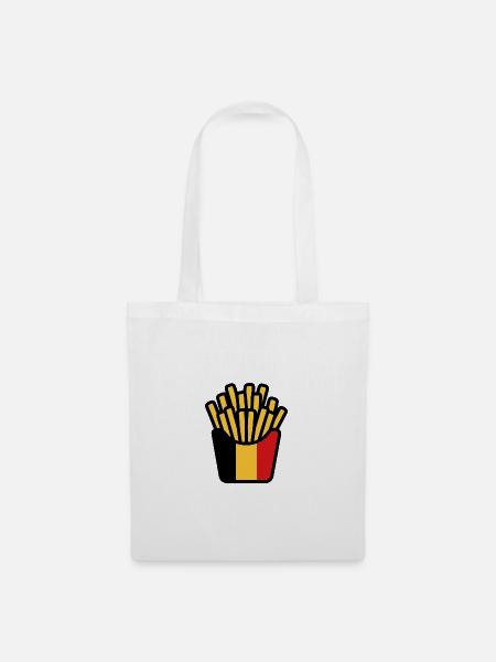 Pop-Art-Flaggenpommes - Stoffbeutel - Weiß