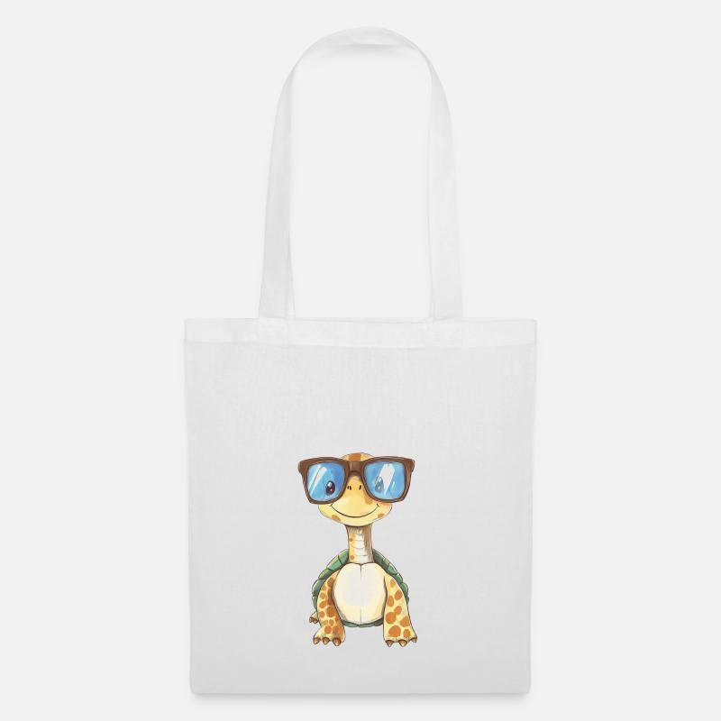Turtle with sunglasses - Tote Bag - white