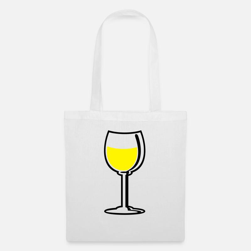 Weinglas / wine glass (a, 2c) - Stoffbeutel - Weiß