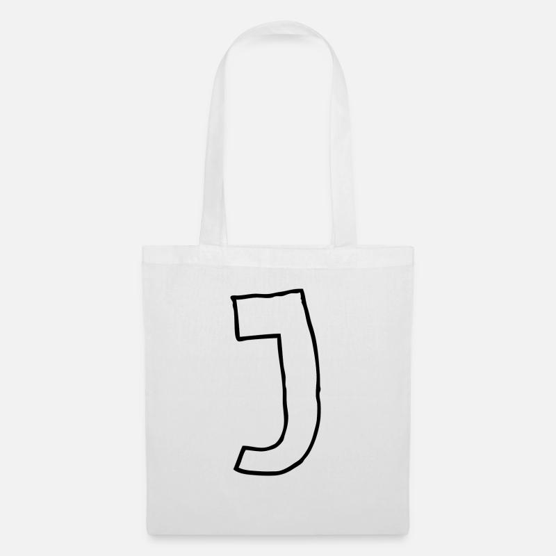 J Buchstabe - Stoffbeutel - Weiß
