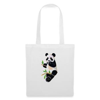 Süßer Panda auf Baum - Stoffbeutel - Weiß - Vorne