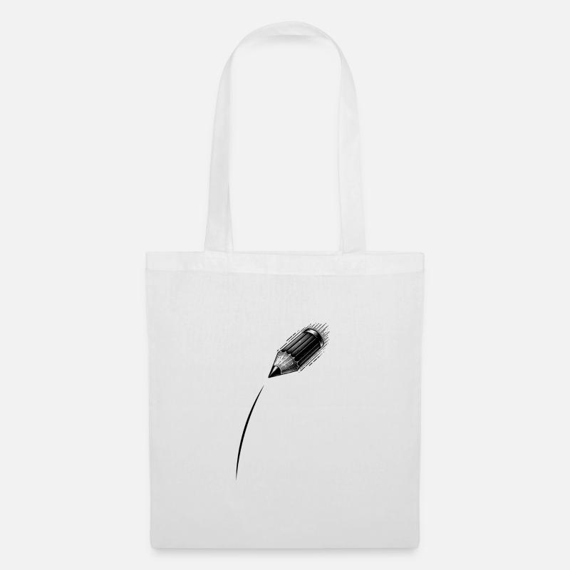 Conception au crayon, noir et blanc - Sac en tissu - blanc