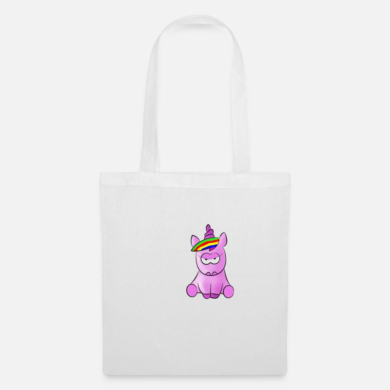 Wütendes Einhorn - Stoffbeutel - Weiß