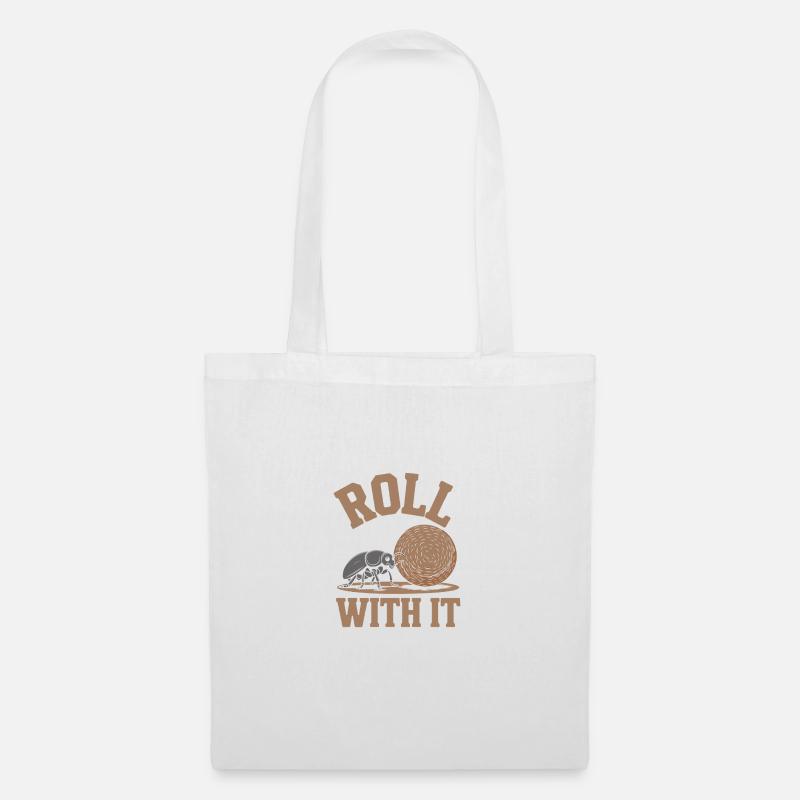 Roll With It Funny Motif with Message - Tote Bag - white