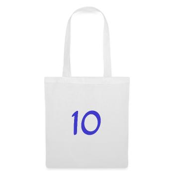 10. 10 ANS. 10e ANNIVERSAIRE. ANNIVERSAIRE 10 ANS. - Sac en tissu - blanc - Devant