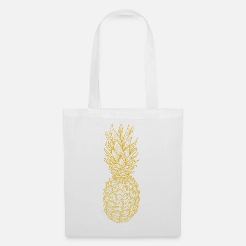 Ananas gold - Stoffbeutel - Weiß