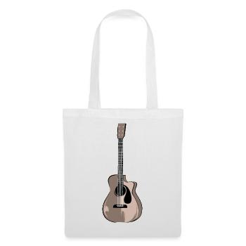 Guitare Guitare acoustique Illustration Logo icône - Sac en tissu - blanc - Devant