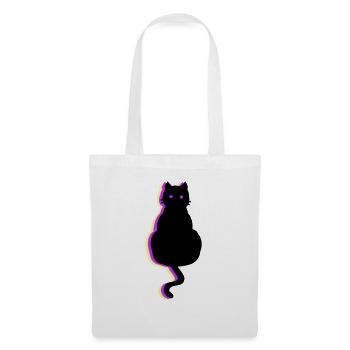Leuchtkatze pink - Stoffbeutel - Weiß - Vorne
