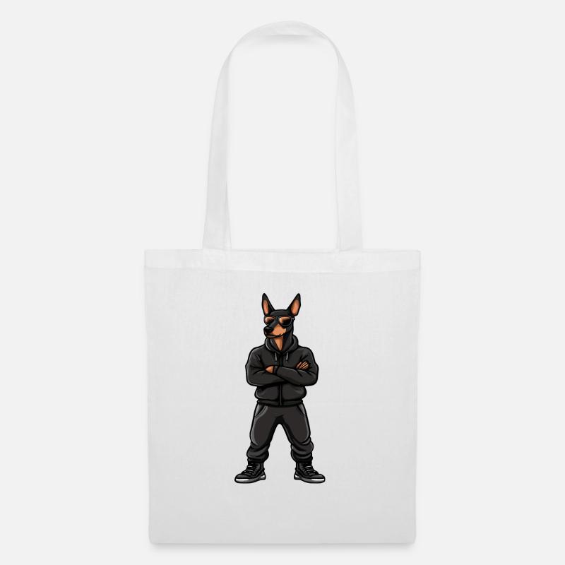 dobermann hund comic - Stoffbeutel - Weiß