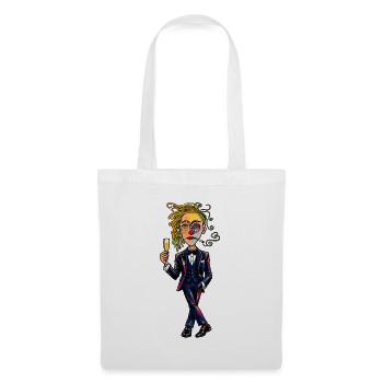 Surreales Dapper-Porträt - Stoffbeutel - Weiß - Vorne