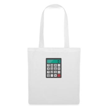 calculatrice - Sac en tissu - blanc - Devant