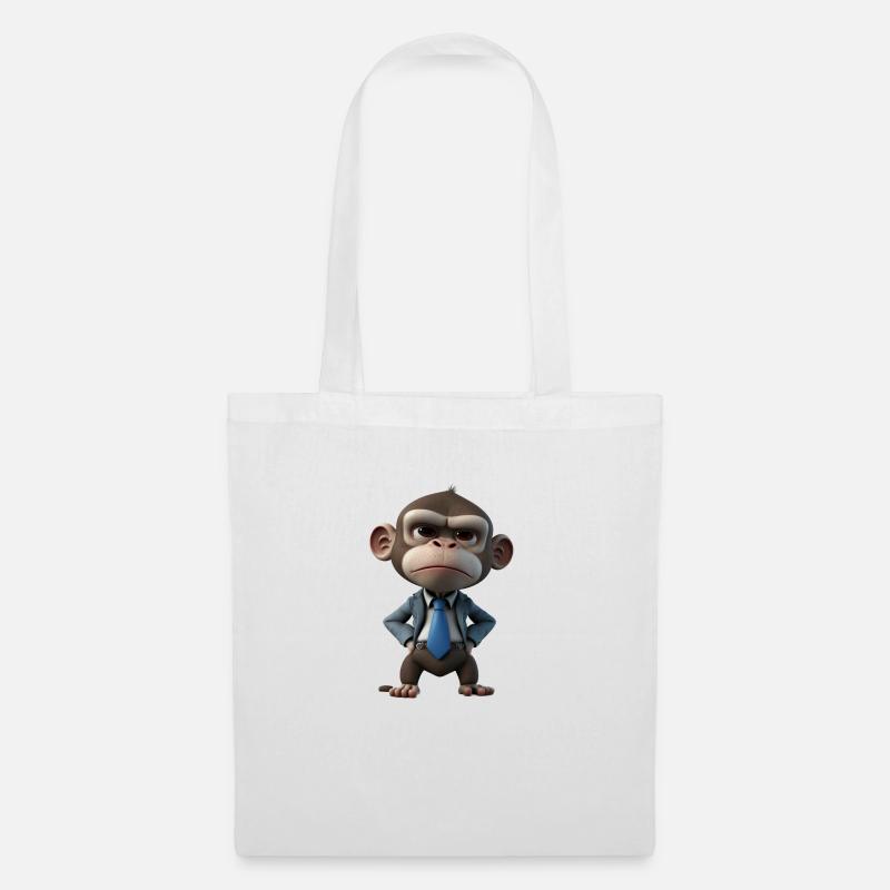 Businessman Affe - Stoffbeutel - Weiß