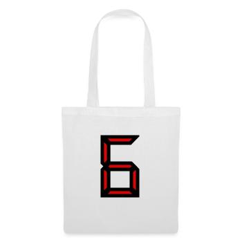 6. 6 ANS. 6e ANNIVERSAIRE. ANNIVERSAIRE 6 ANS. SIX - Sac en tissu - blanc - Devant