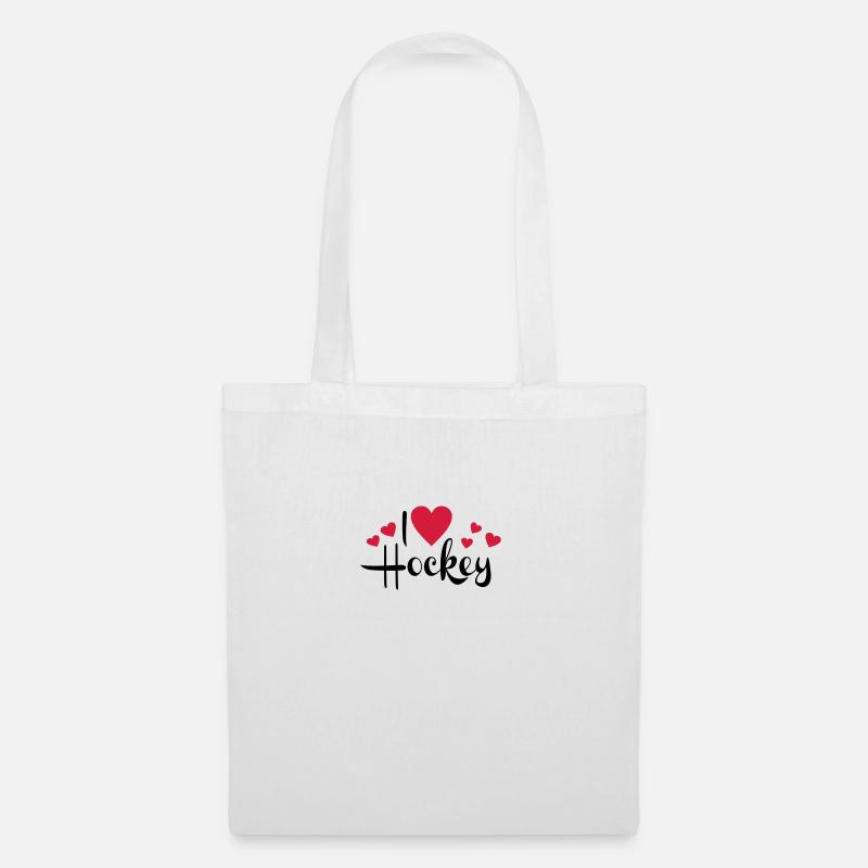 I love Hockey - Stoffbeutel - Weiß