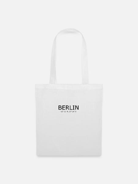Berlin Koordinaten - Deutschland Brandenburger Tor - Stoffbeutel - Weiß
