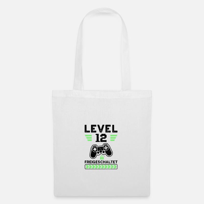 Level 12 Freigeschaltet - 12. Geburtstag - Stoffbeutel - Weiß