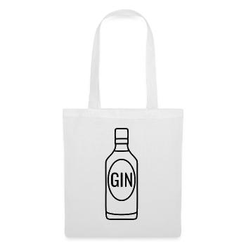 Gin Flasche - Stoffbeutel - Weiß - Vorne
