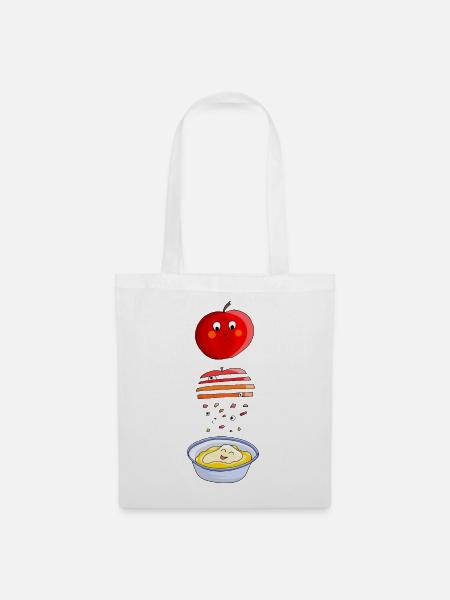 Apfel zu Apfelmus - Stoffbeutel - Weiß