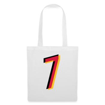 7 Numéro Allemagne maillot numéro noir or rouge - Sac en tissu - blanc - Devant