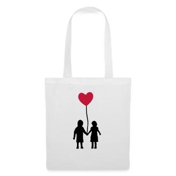 Kids and heart balloon - Sac en tissu - blanc - Devant