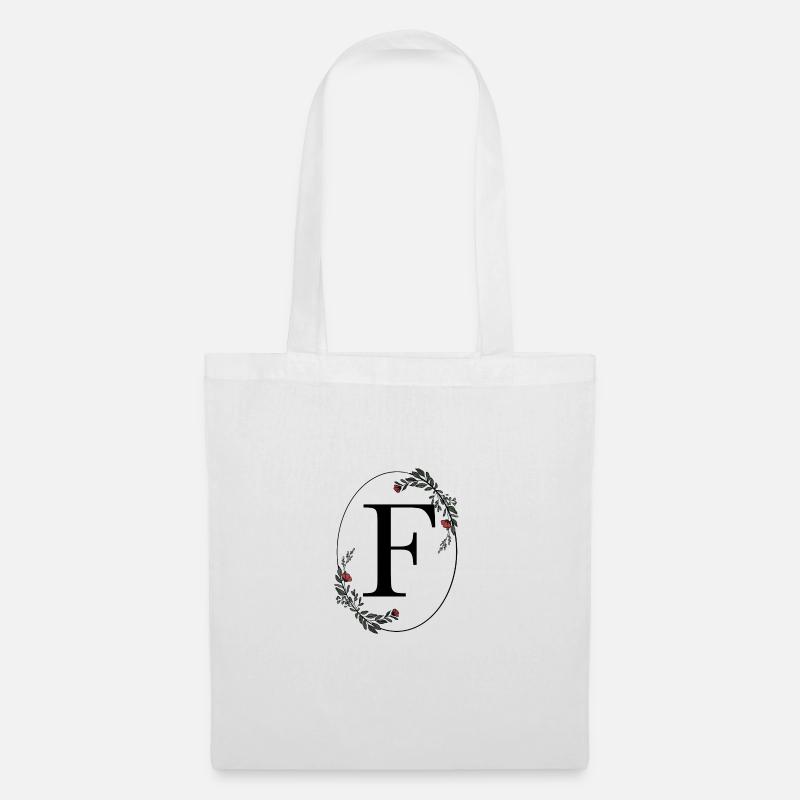 Buchstabe F - Stoffbeutel - Weiß