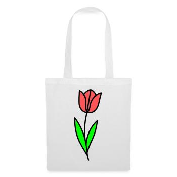 Tulpe Blume Blüte Comic - Stoffbeutel - Weiß - Vorne